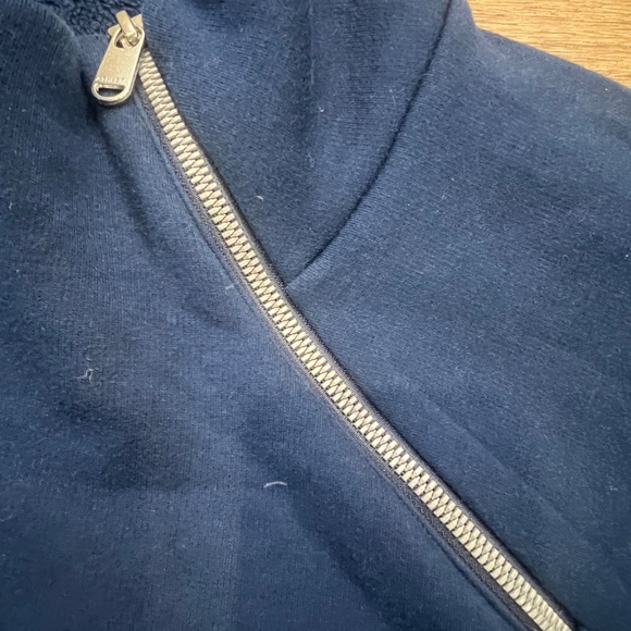 Athleta Cozy Karm Asym Pullover Fleece Navy Blue Sz 2X Cozy Soft Sweatshirt - Picture 5 of 13
